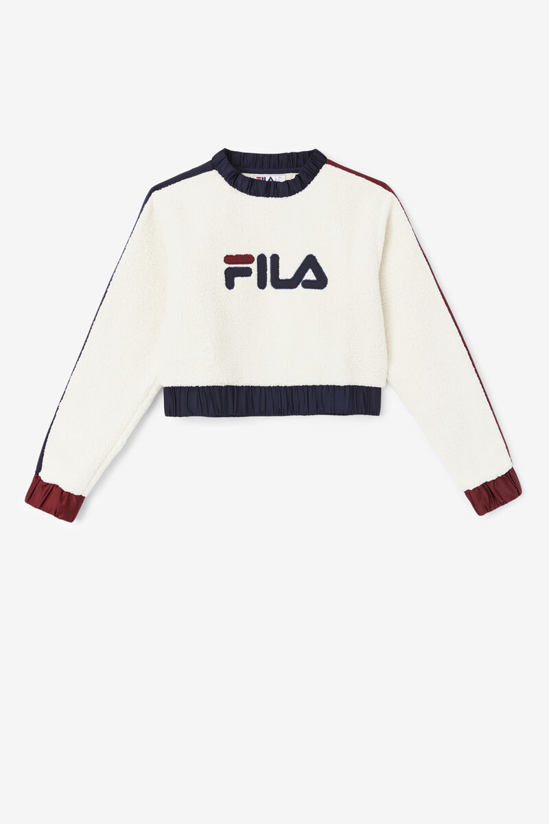 Navy / Brown Women's Fila Tabitha Crewneck Tracksuits | UbuN7NpQYdh