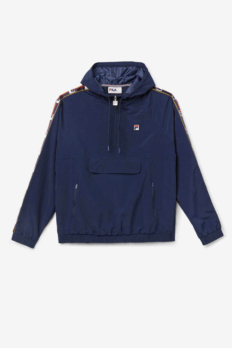 Navy Men's Fila Cameron 1/2 Zip Wind Jacket Jackets | y9sQphw8pyJ