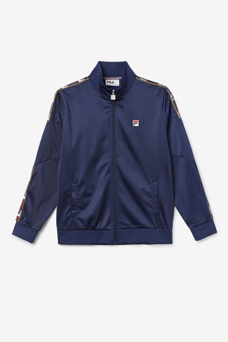 Navy Men's Fila Carson Track Jacket Jackets | hPcjOxZrfez