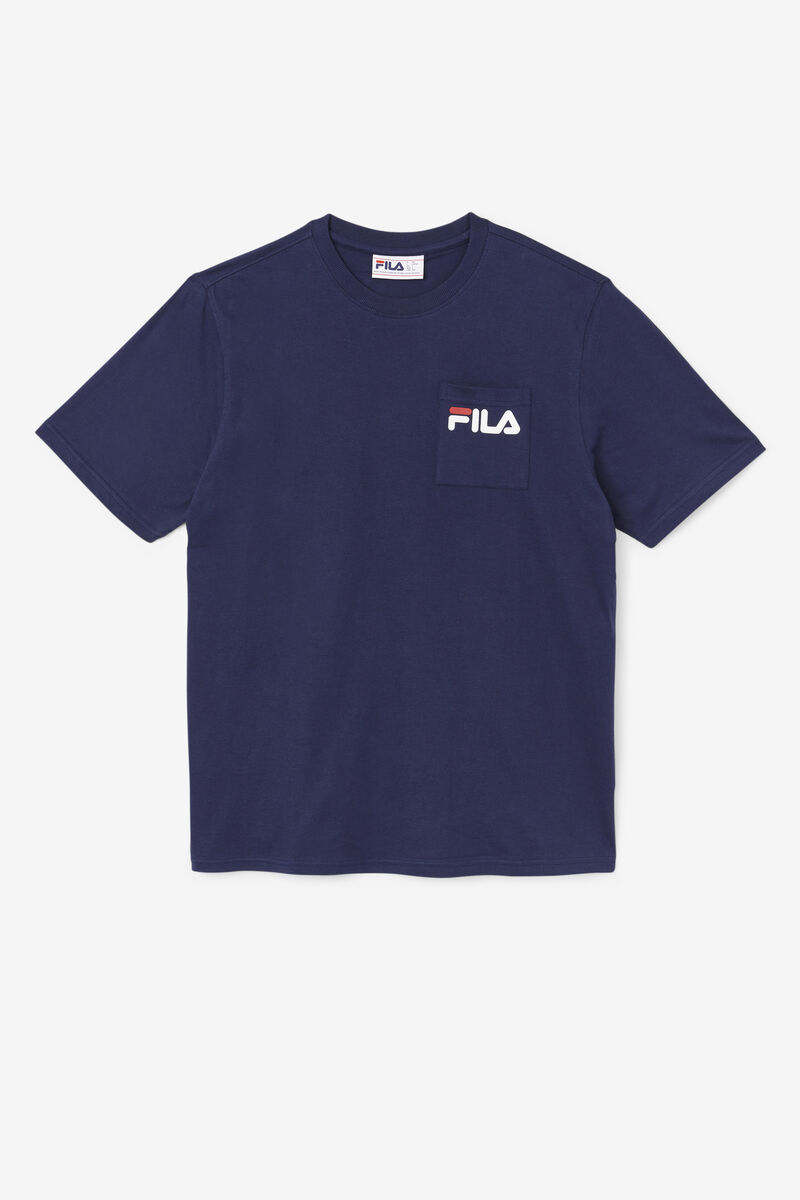 Navy Men's Fila Curtis Pocket T Shirts | lfgXAJa3XS1