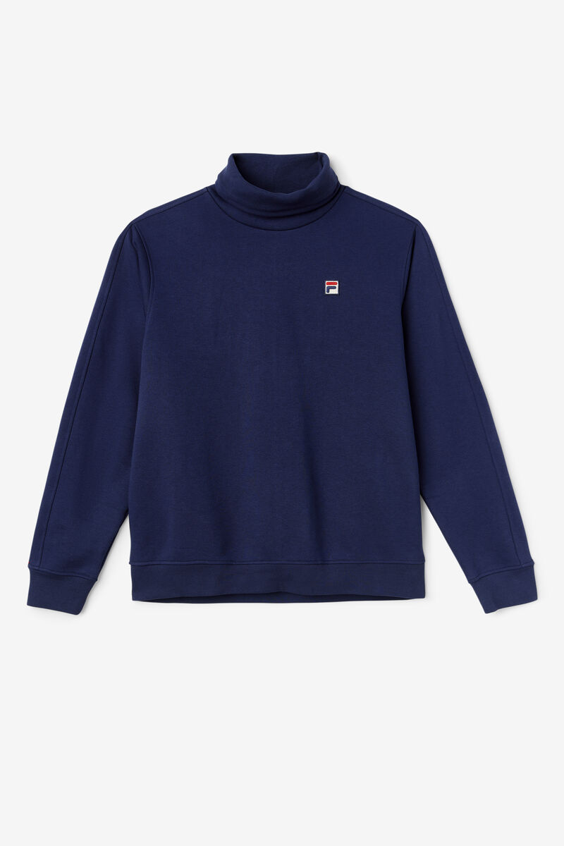 Navy Men's Fila Noah Fleece Turtleneck Sweatshirts | 6dQD7kJcbkr