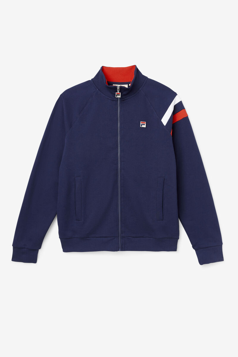 Navy Men's Fila Stance Track Jacket Jackets | I6Ohy29VO3h