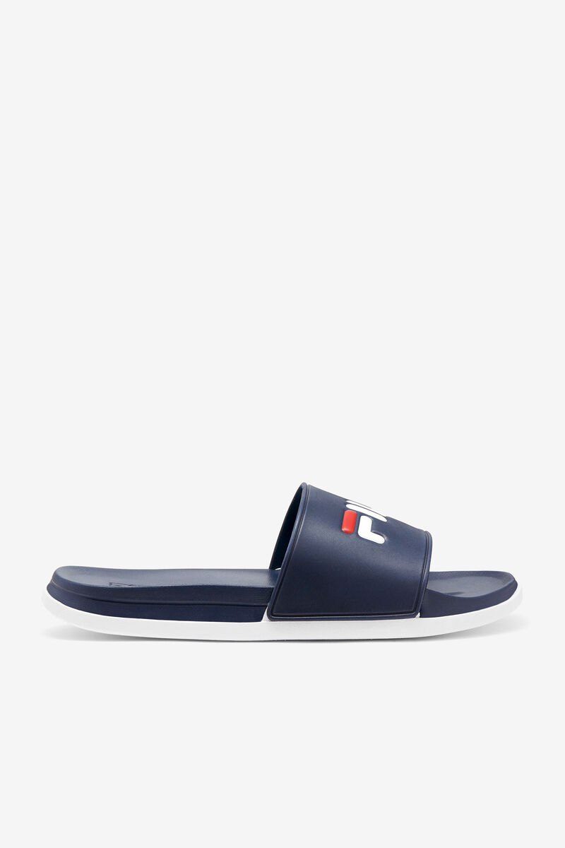 Navy / Navy / White Men's Fila Drifter Luxe Sandals | TJSECgVXSkg