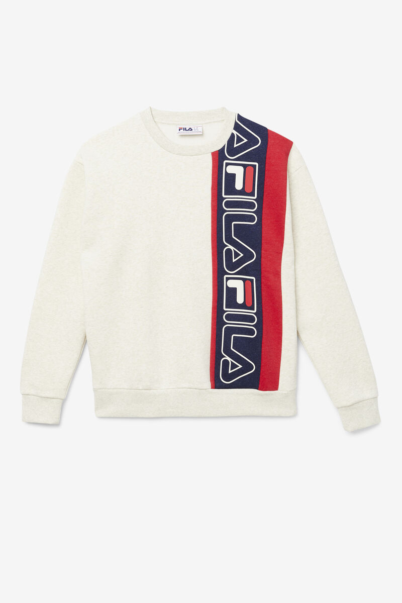 Navy / Red Men's Fila Powel Crew Sweatshirts | xBU1zyznJUw