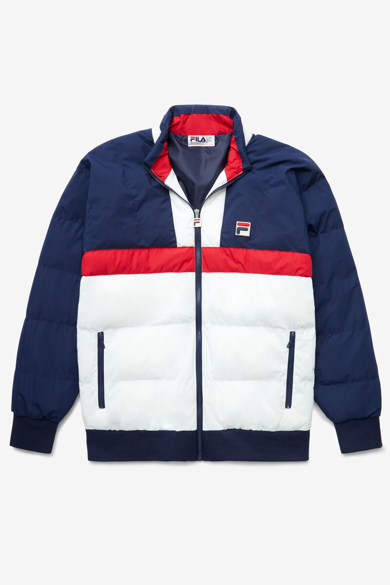 Navy / Red / White Men's Fila Fausto Ski Jacket Jackets | VNQeN1puBJ4