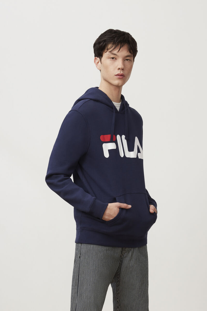 Navy / Red / White Men's Fila Flori Hoodie Hoodies | OqRCkwkRgKu