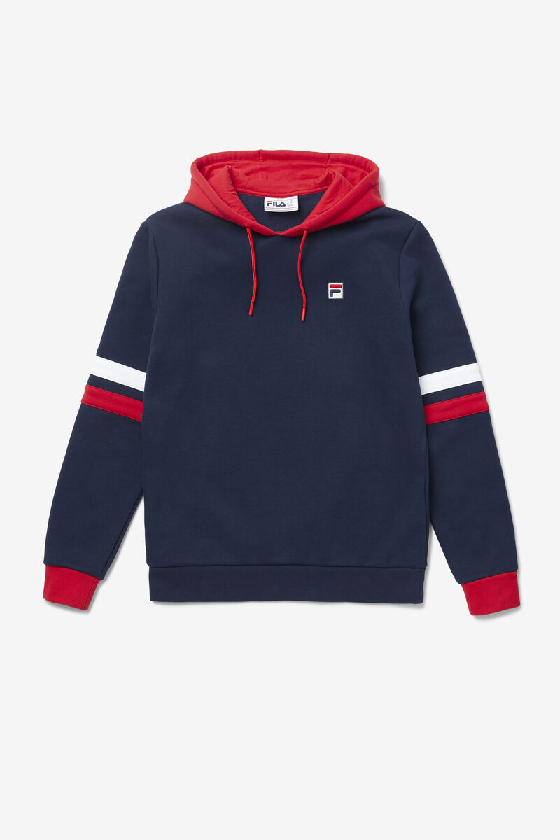 Navy / Red / White Men's Fila Hurley Hoodie Hoodies | zuPFhUizw4D