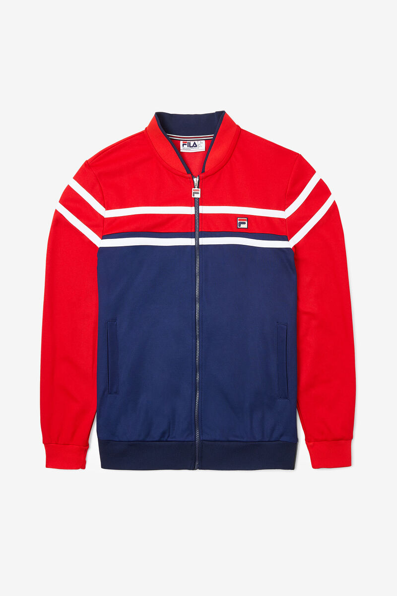 Navy / Red / White Men's Fila Naso Jacket Tracksuits | WabQDWpwbNT