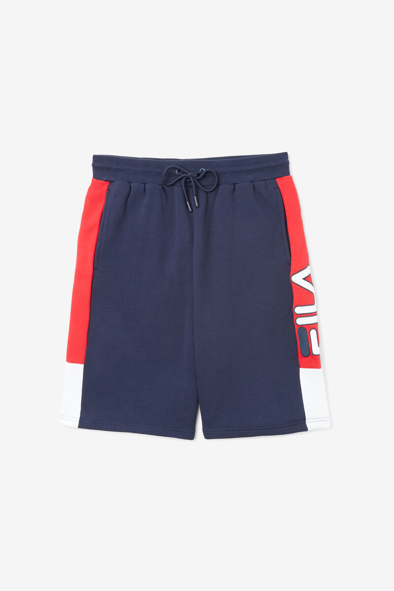 Navy / Red / White Men's Fila Roy Short Shorts | fSFrdaqBcSX