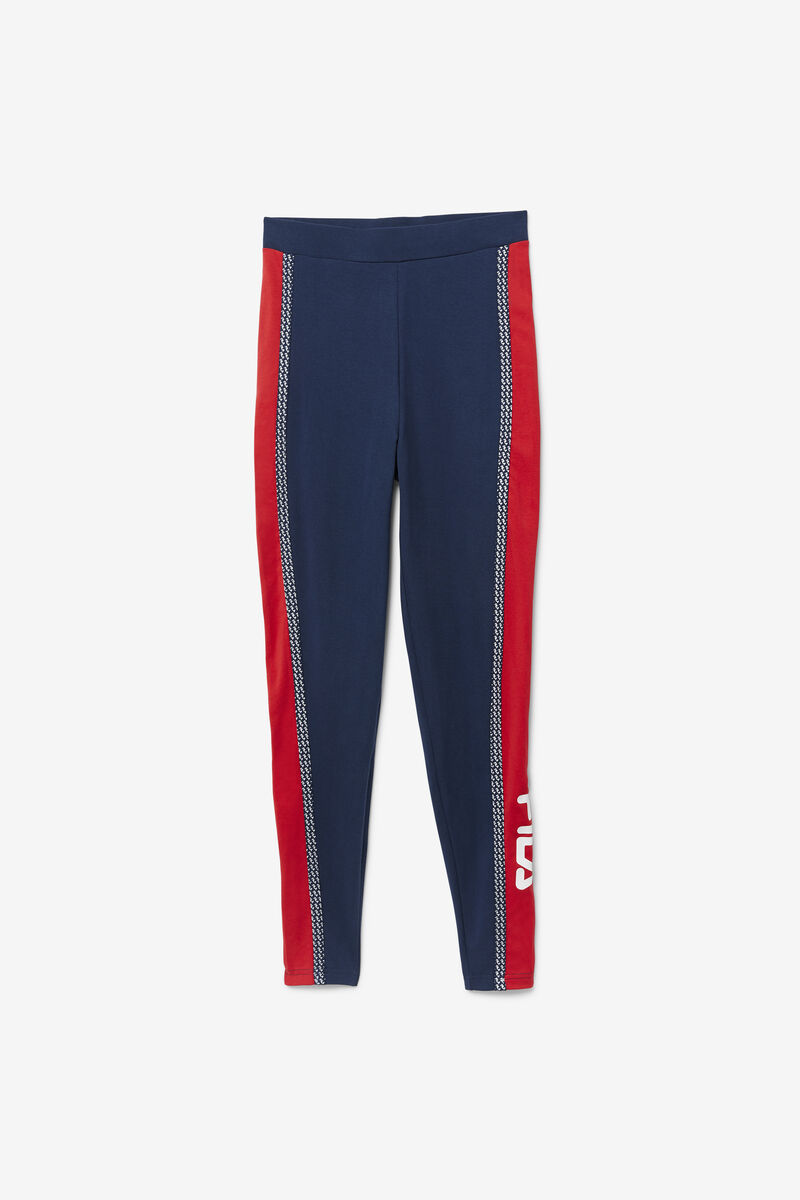 Navy / Red / White Women's Fila Ona Legging Leggings | 2XRHEnNQ8JG