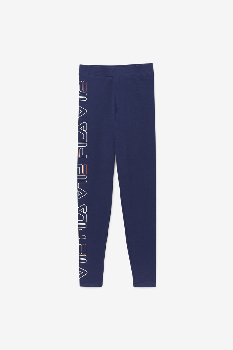 Navy / Red Women's Fila Romy Legging Leggings | RLZPRWGAhcL