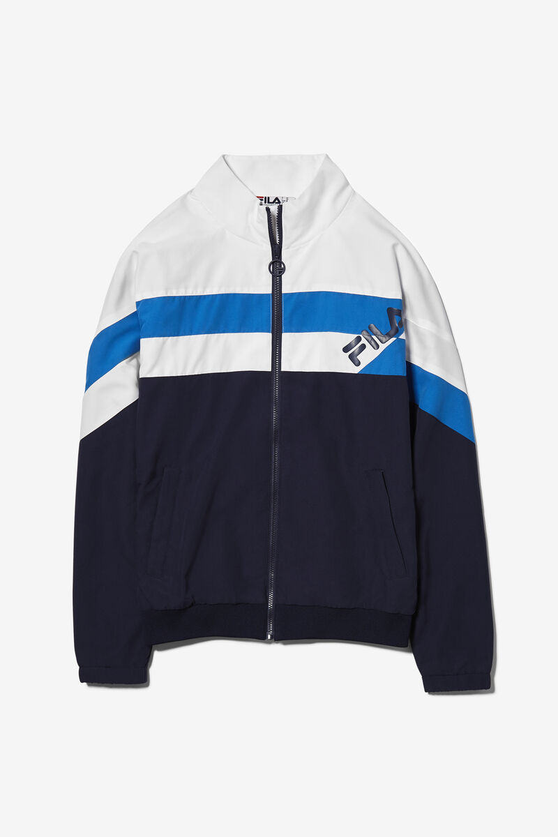 Navy / White / Blue Men's Fila Slade Track Jacket Tracksuits | oLESQwWrvbh