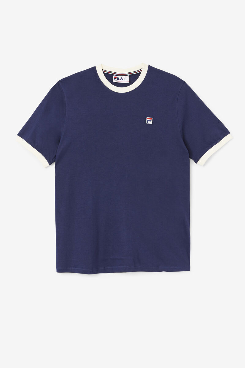 Navy / White Men's Fila Marconi Ringer T Shirts | YqeZHbvhNzw