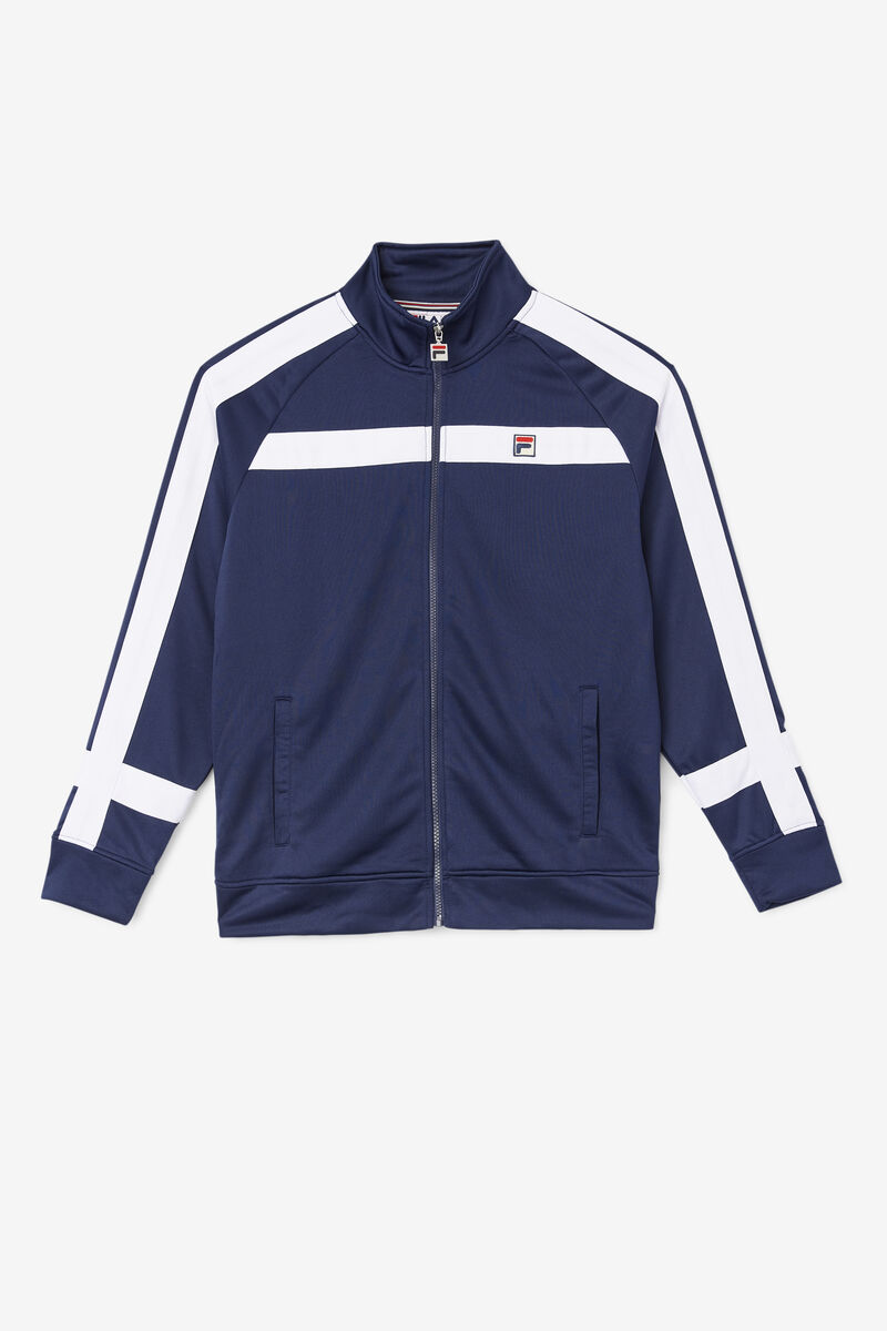 Navy / White Men's Fila Renzo Jacket Jackets | 15Tt5BVvcpu