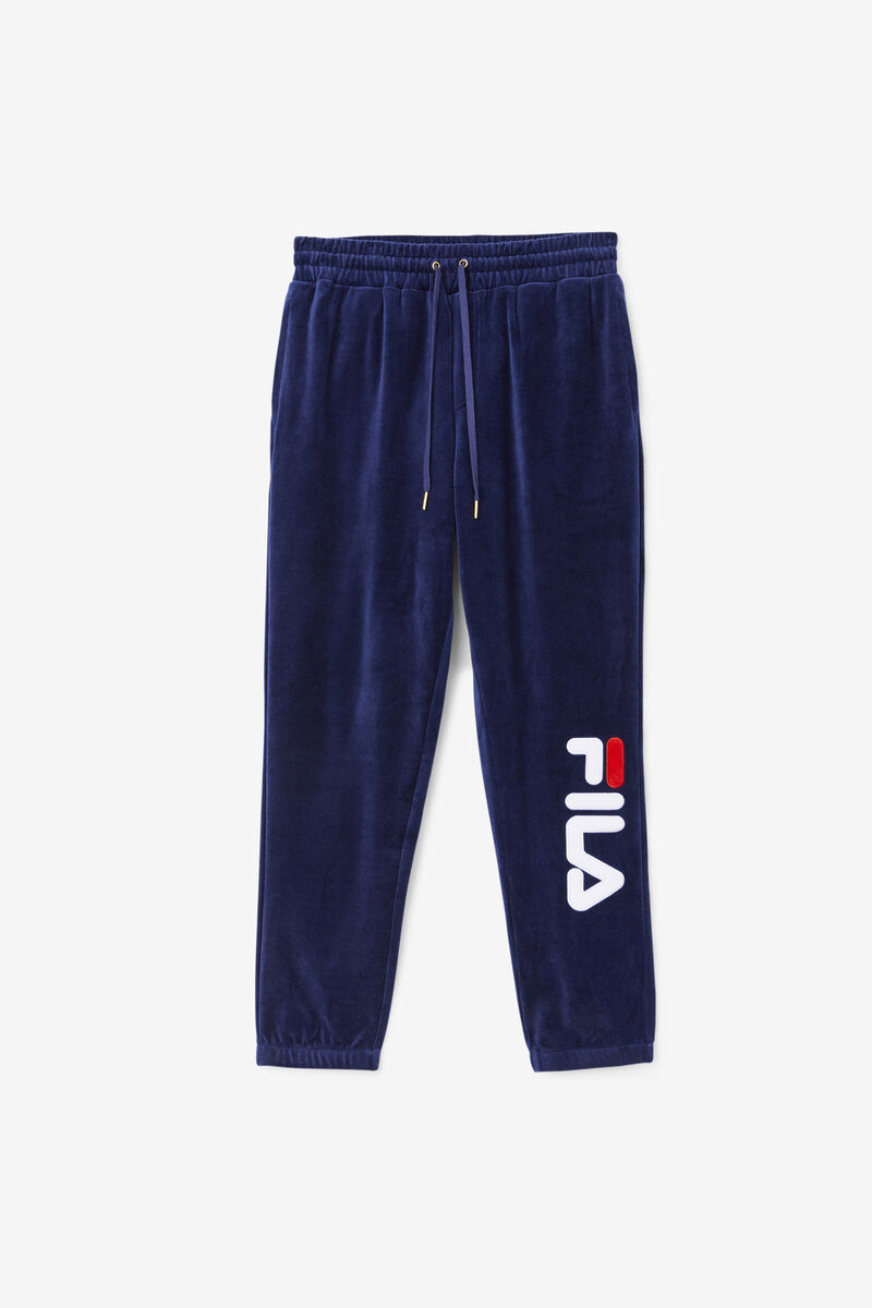 Navy / White / Red Men's Fila Mansur Velour Pant Pants | KqfYsY6HWYZ