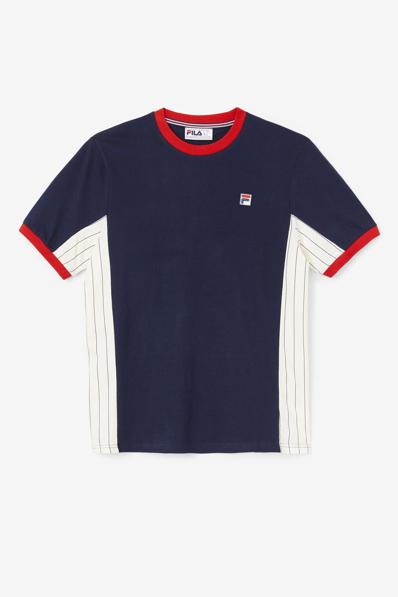 Navy / White / Red Men's Fila Warner T Shirts | GZ3LtH8w9Rx