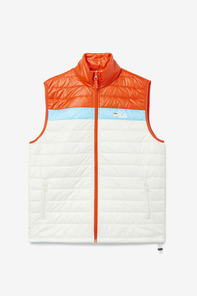 Orange / Blue Men's Fila Tri Vest Jackets | d9ASpU66why