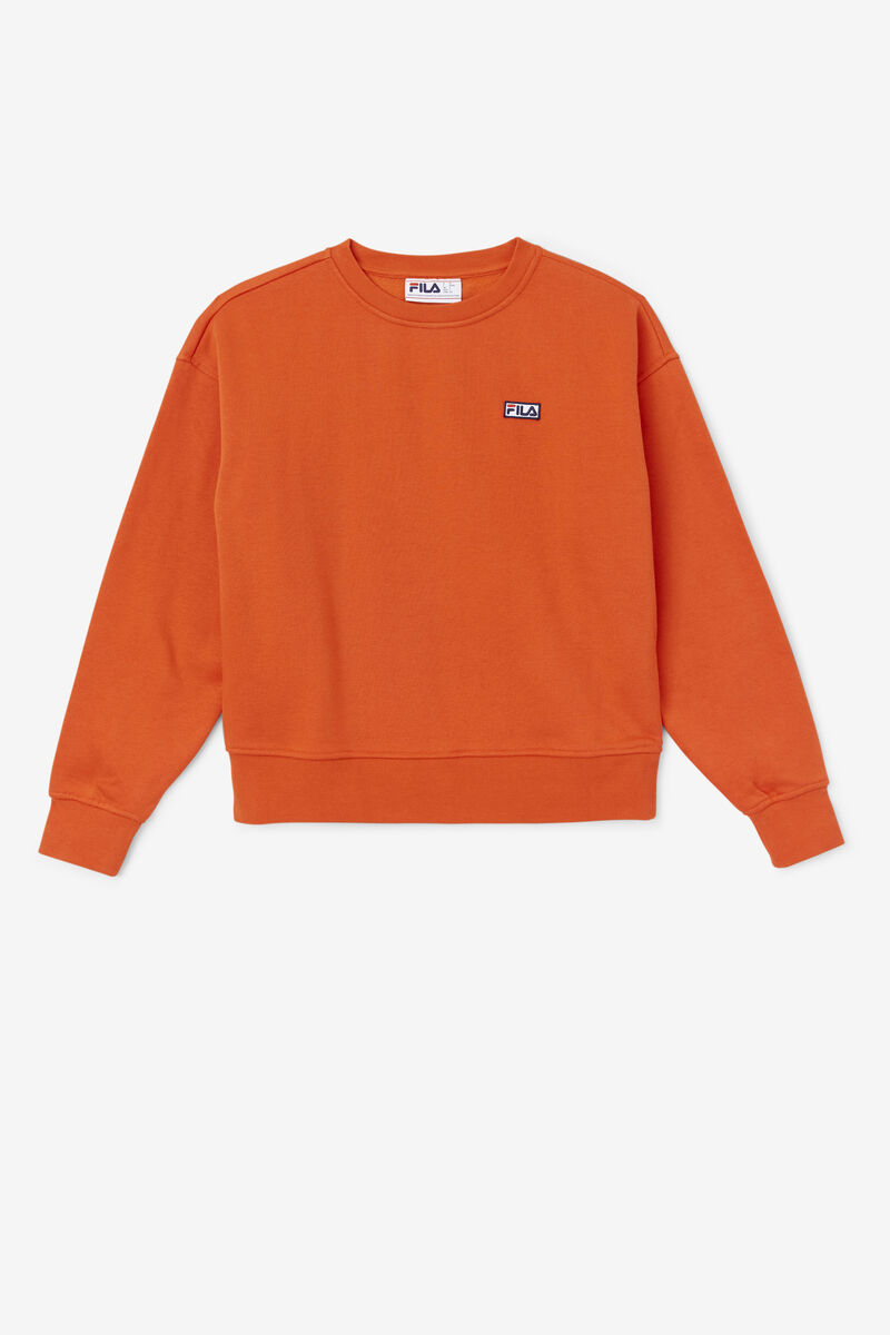 Orange Women's Fila Stina Crew Sweatshirts | jqFhGBQUhCU