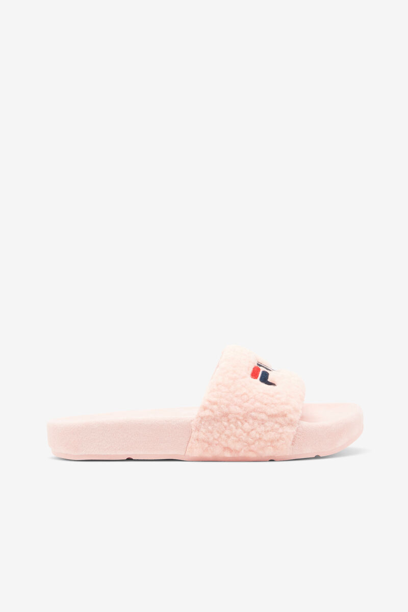 Pink / Navy / Red Women's Fila Fuzzy Drifter Sandals | Ro5AY4eNnZy