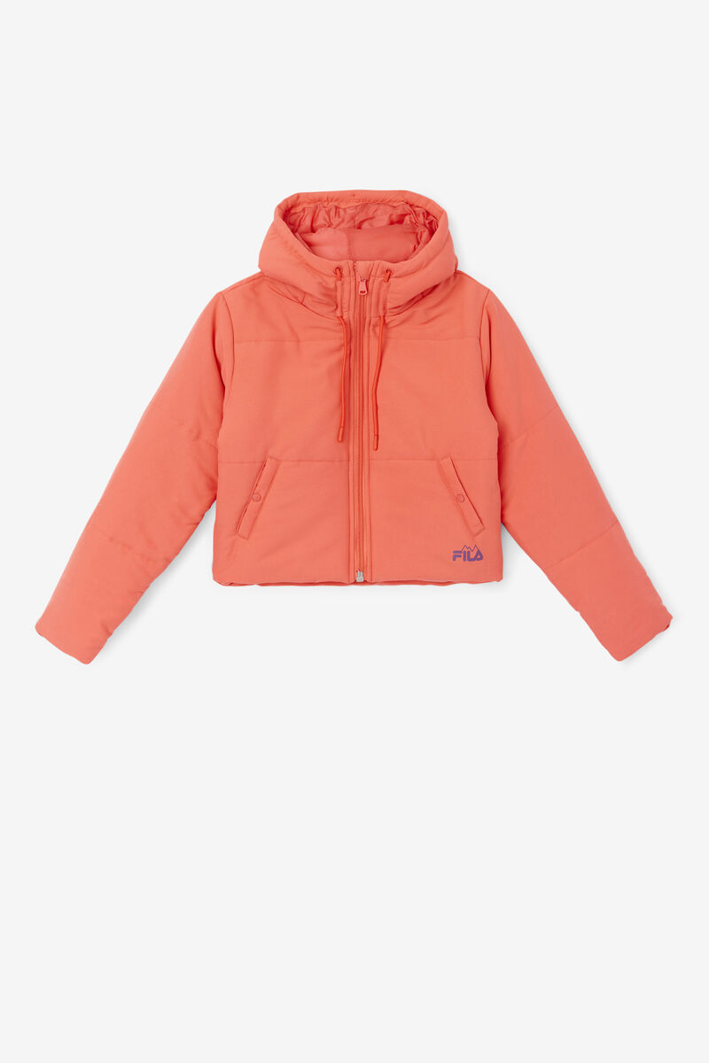 Pink Women's Fila Eden Puffer Jacket Jackets | bwgZkkEx7Fh