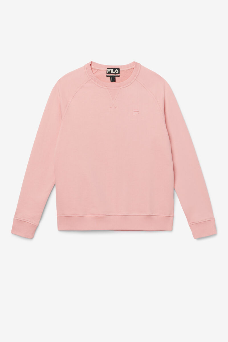 Pink Women's Fila Logan Crewneck Sweatshirts | t9aXQxZ2zWD