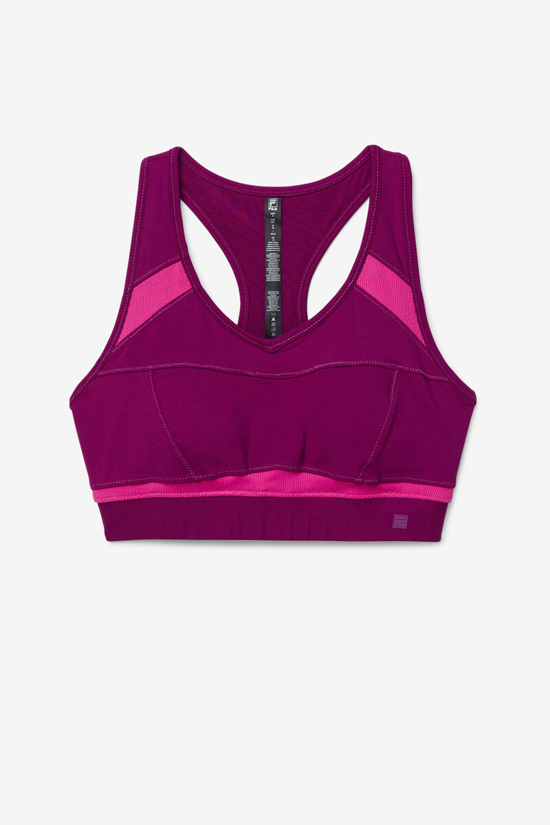 Purple / Light Pink Women's Fila Uplift Racerback Sports Bra Sports Bra | Mv1mVdXxzX4