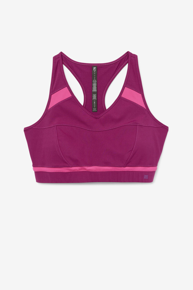 Purple / Light Pink Women's Fila Uplift Racerback Sports Bra Sports Bra | lyiLpCGmP1H