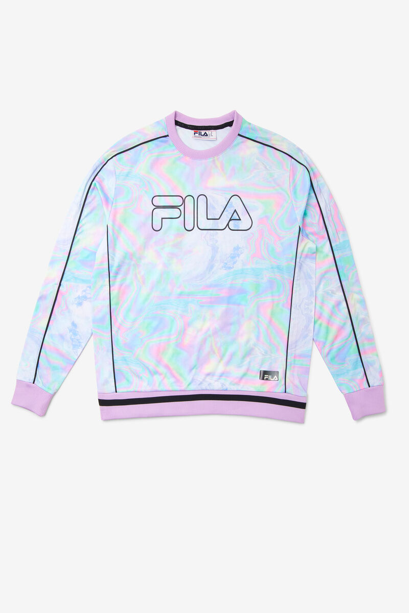 Purple Men's Fila Ridge Crew Sweatshirts | ewLlVbxWkai