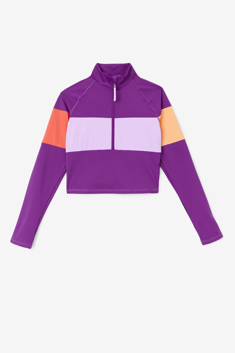 Purple Women's Fila Jaida Based Layer Half Zip Jackets | Ra75UrMFhe4