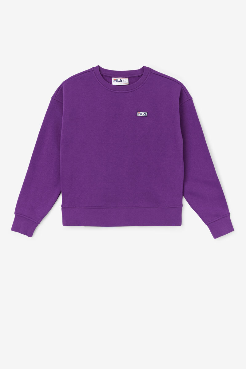 Purple Women's Fila Stina Crew Sweatshirts | 1EqUsVncSSH