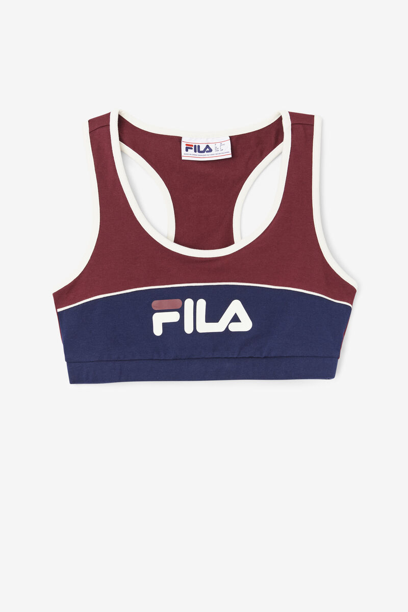 Red / Blue Women's Fila Kairi Bra Top Sports Bra | J87ccYLGMUV