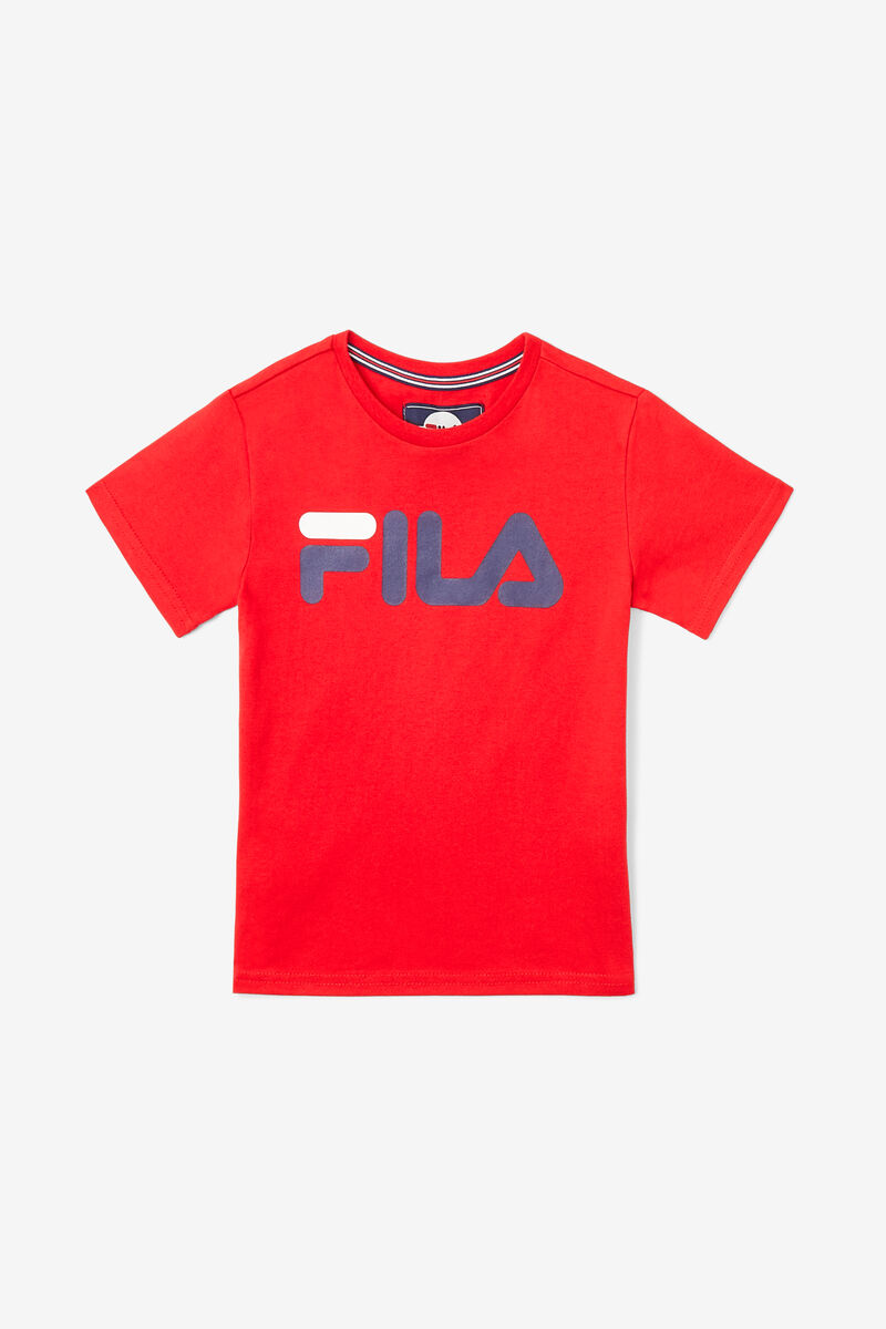 Red Kids' Fila Logo T Shirts | trs8WqN6r8t