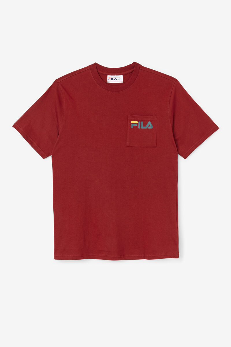 Red Men's Fila Curtis Pocket T Shirts | xvJT82Zhg8g