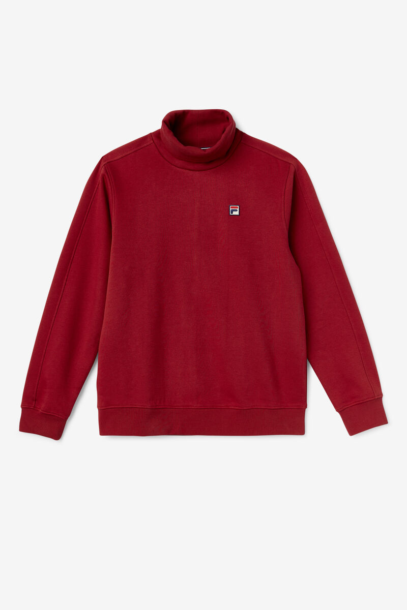 Red Men's Fila Noah Fleece Turtleneck Sweatshirts | hP3a1fMHmKv