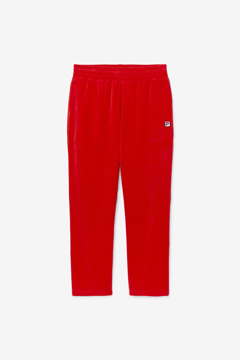 Red Men's Fila O-fit Velour Pant Tracksuits | Ucw9R1MVyqL