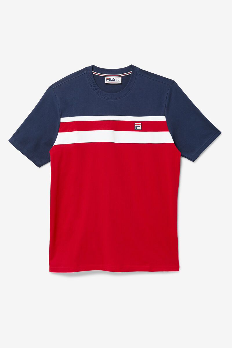 Red / Navy / White Men's Fila Dover T Shirts | kZ7ywM2qWXg