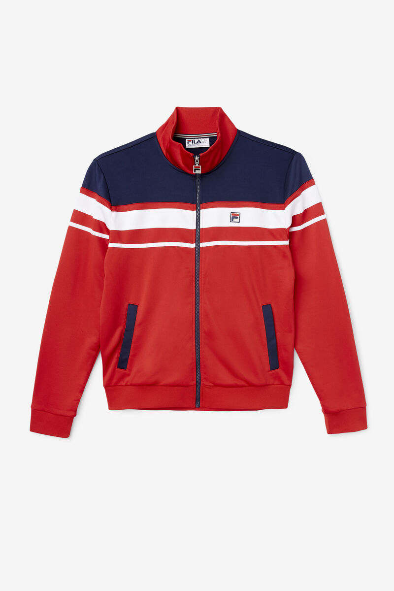 Red / Navy / White Men's Fila Gordon Jacket Jackets | G7Bk9BWUURF