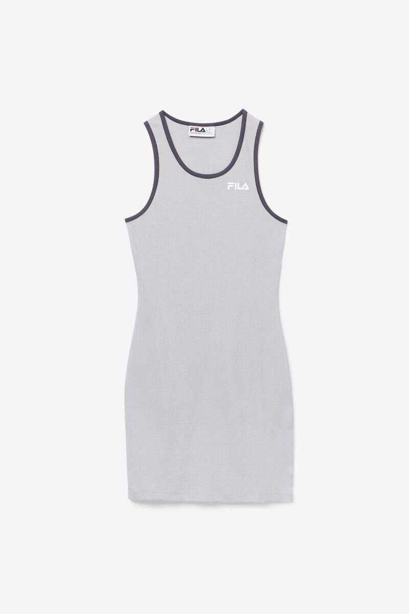 Silver / White Women's Fila Mattea Dress Dresses | arNTKeHni2G