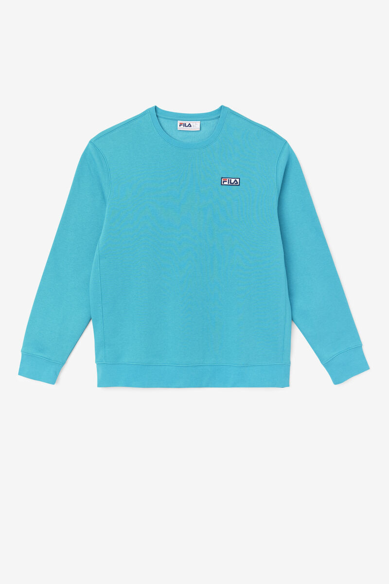 Turquoise Men's Fila Garran Crew Sweatshirts | xC555QPftYQ