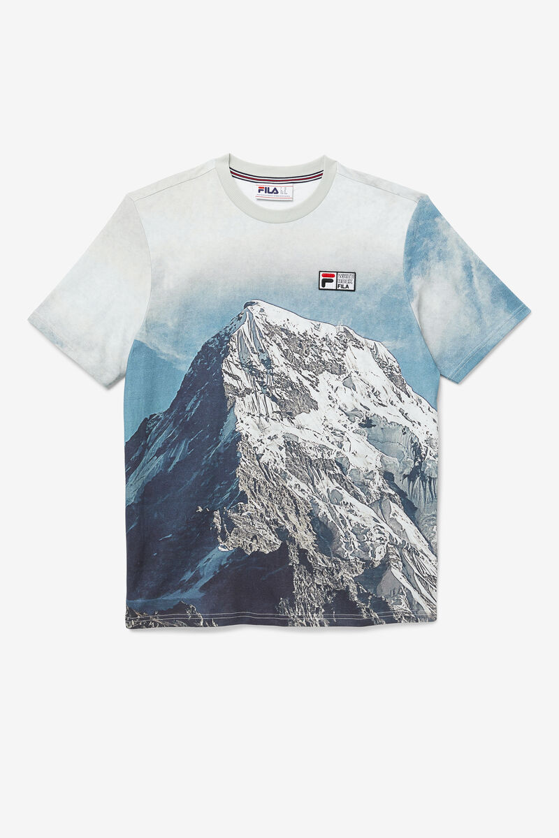 White / Black Men's Fila Alps T Shirts | 6UZSwRn7Dsv