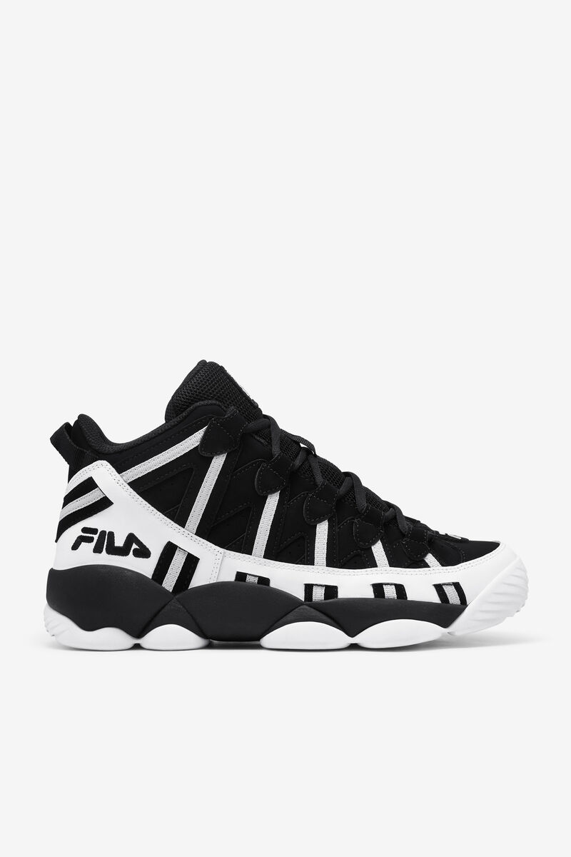 White / Black / Metal Silver Men's Fila Black Stackhouse Spaghetti Sneaker | Fila Trainers | D5LwYD2