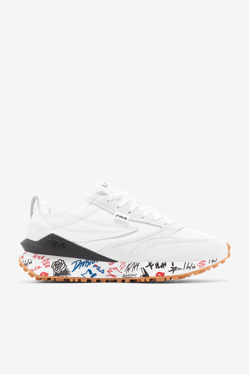 White / Black / Multicolor Men's Fila Renno N-generation Scribbles Graffiti Shoes | Fila Trainers |