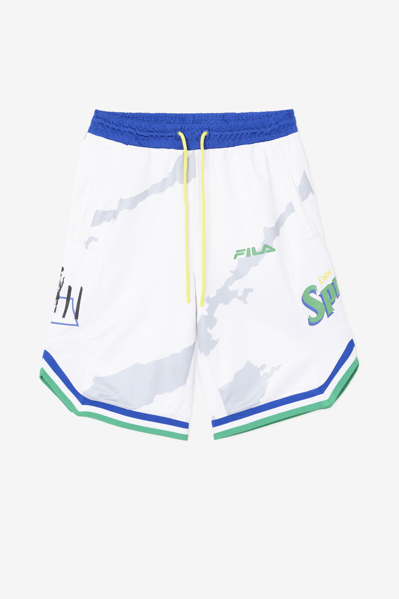 White / Blue Men's Fila Grant Hill X Sprite Short Shorts | BZrpOTiJ8D6