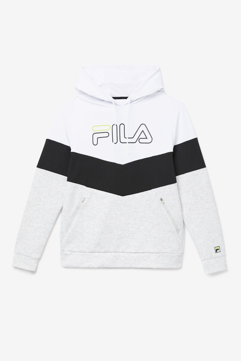 White / Light Grey / Light Green Men's Fila Gerado Tech Hoodie Hoodies | 1TXq51zm379