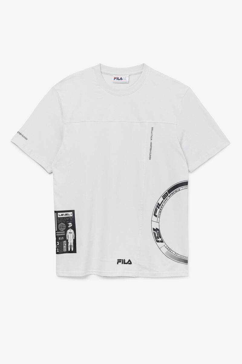 White Men's Fila Deltalife Graphic T Shirts | HRLz6TZc1E4