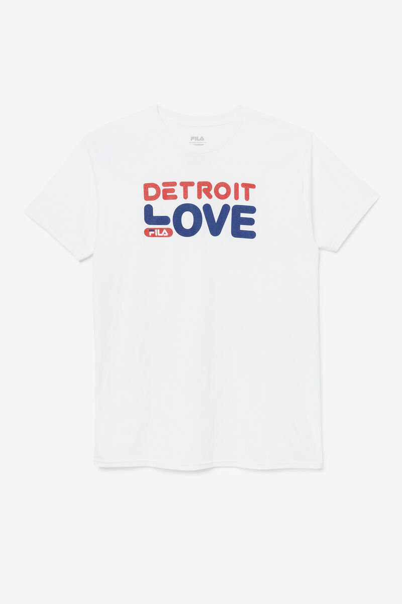 White Men's Fila Detroit Love T Shirts | 6ipc9wK7Okt