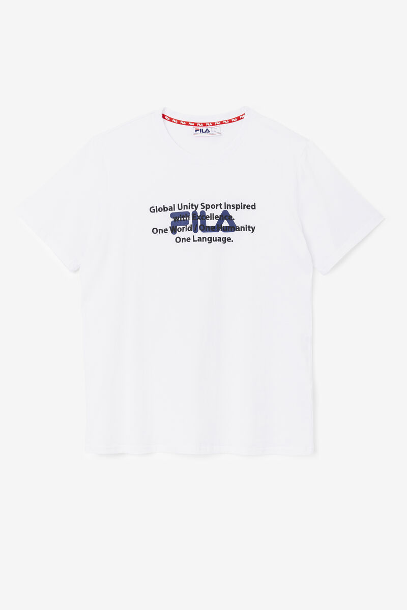 White Men's Fila Pepacton T Shirts | EjDcC8NNYIX