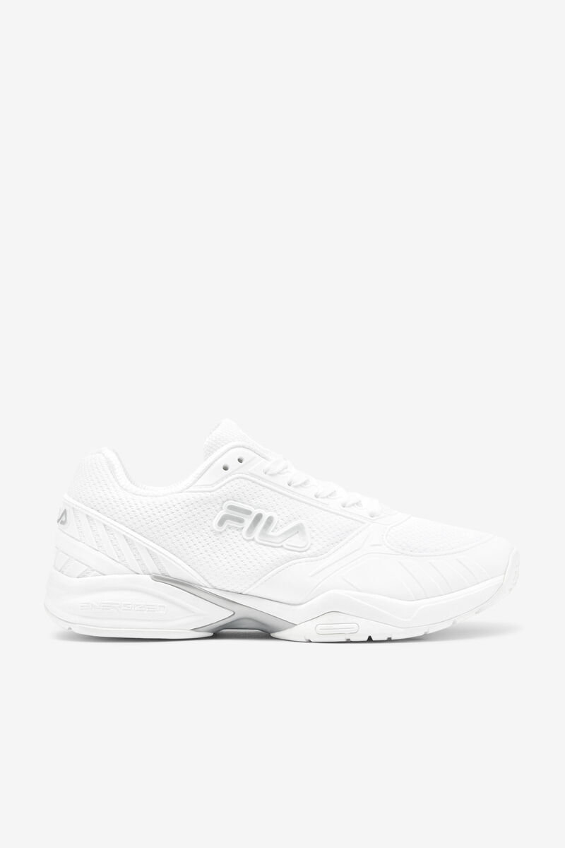 White / Metal Silver / White Men's Fila Volley Zone Sport Shoes | yK3kPBuMjZB