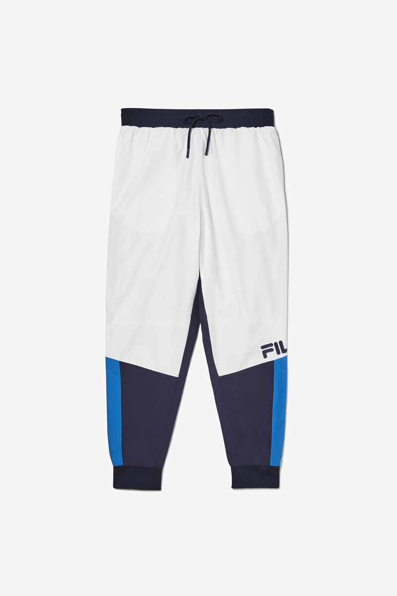 White / Navy / Blue Men's Fila Hudson Track Pant Pants | 9E5aKAATqUg