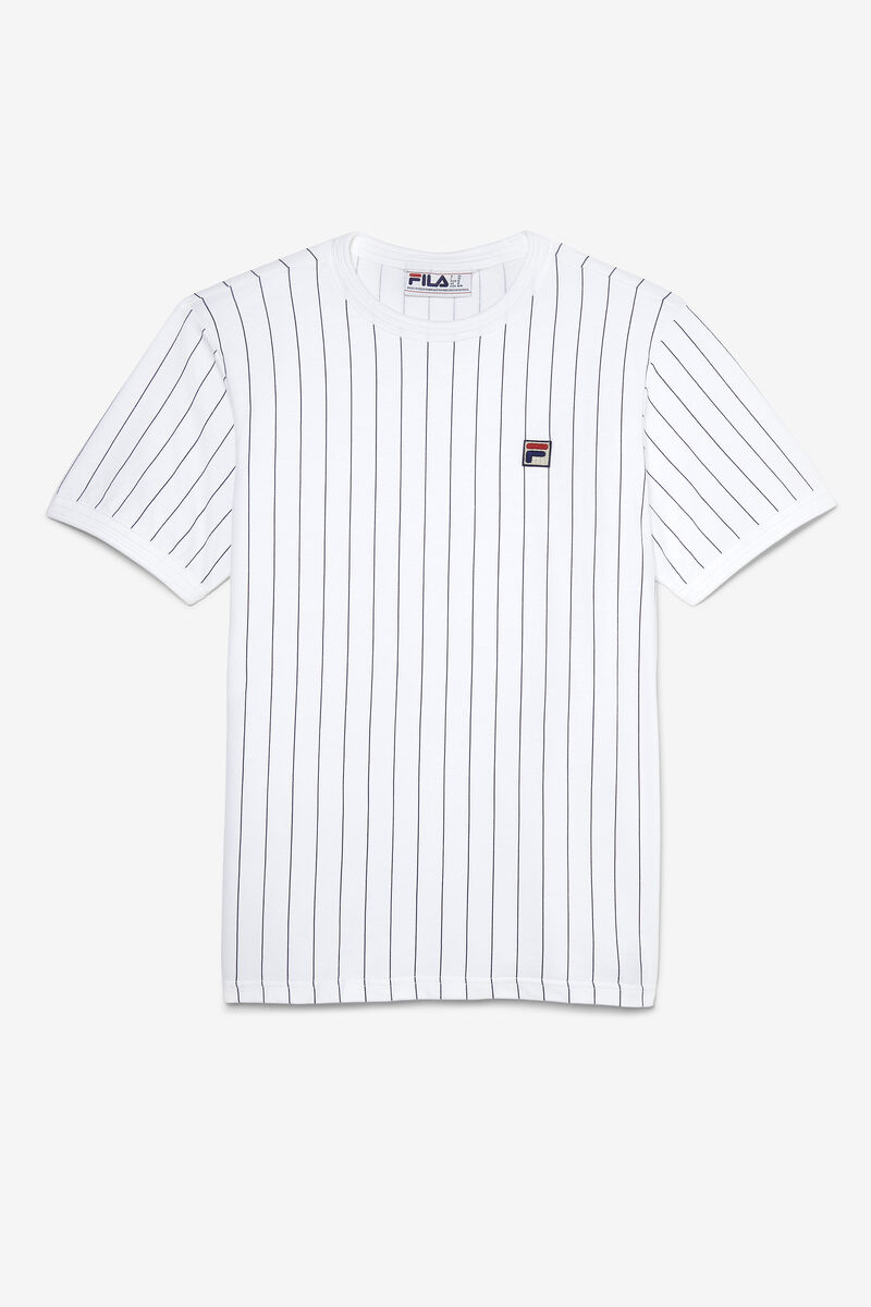 White / Navy Men's Fila Guillo T Shirts | 1QktEcOlLUE